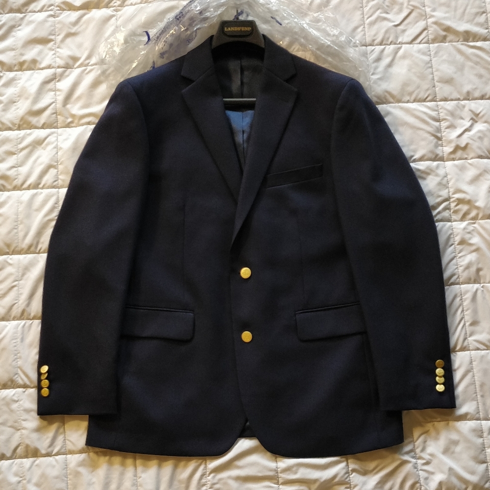 Lands' End 42 Reg Classic Navy Blazer